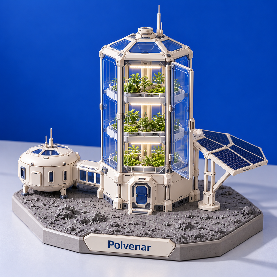 Polvenar Vertical Mars Greenhouse completed exterior view