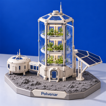 Polvenar Vertical Mars Greenhouse completed exterior view